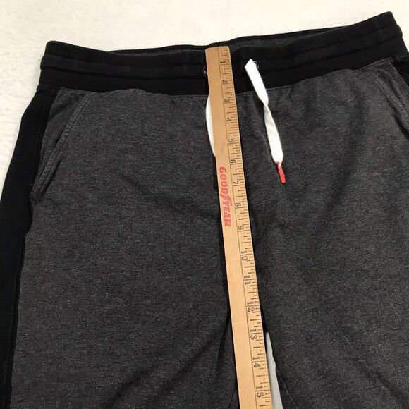 PSYCHO BUNNY Sweat Short Men L 34-36 Gray Black 3 Pocket Drawstring Luxury Sport - Picture 12 of 16